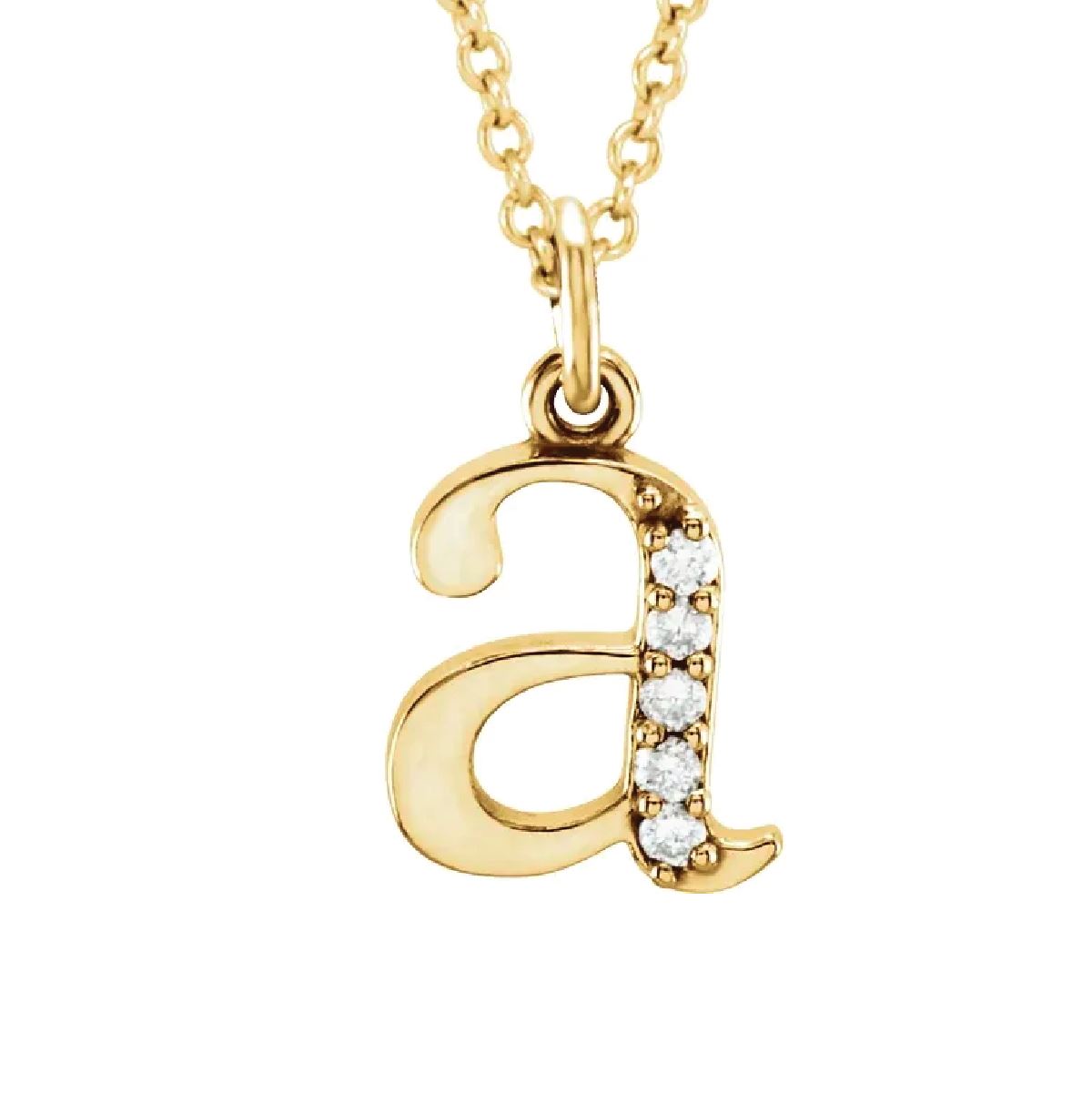 Lowercase Initial Diamond Pendant Necklace Necklace Robyn Canady