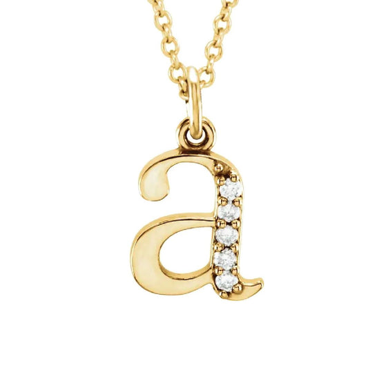 Lowercase Initial Diamond Pendant Necklace Necklace Robyn Canady