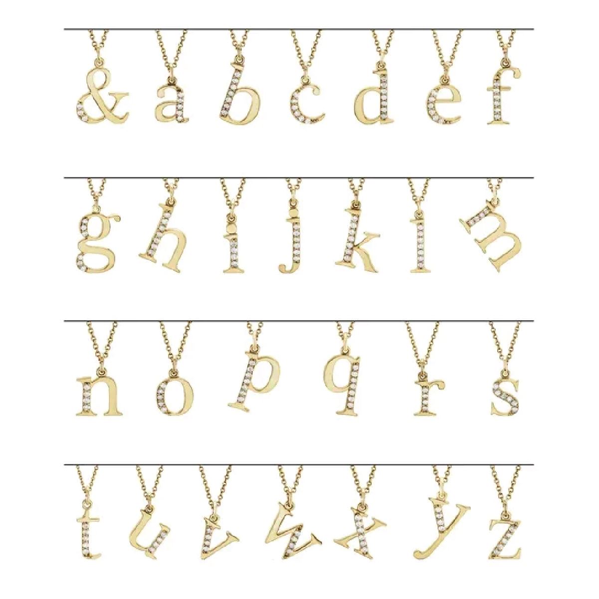 Lowercase Initial Diamond Pendant Necklace Necklace Robyn Canady