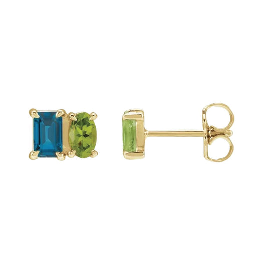 London Blue Topaz and Peridot Stud Earrings Earrings Robyn Canady