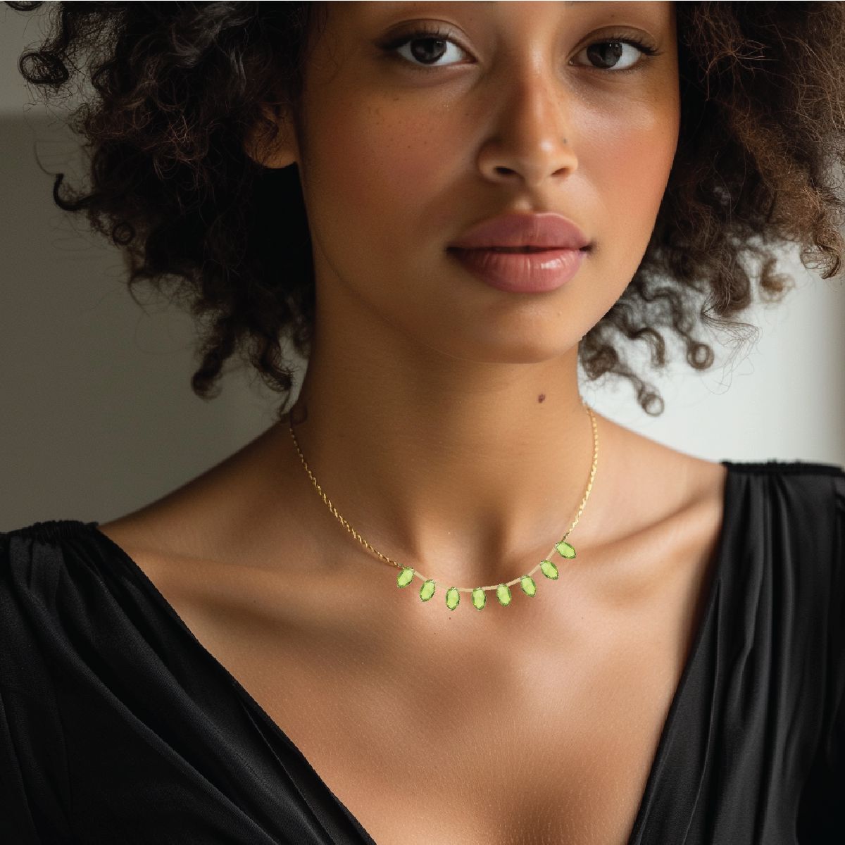 Faceted Peridot Fringe Necklace Necklace Robyn Canady