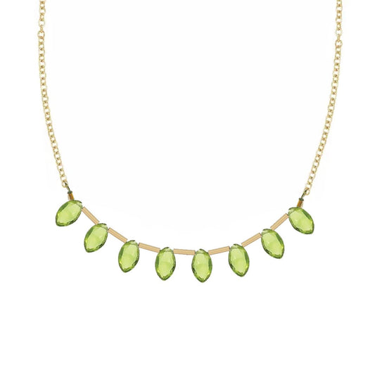Faceted Peridot Fringe Necklace Necklace Robyn Canady 14K Gold