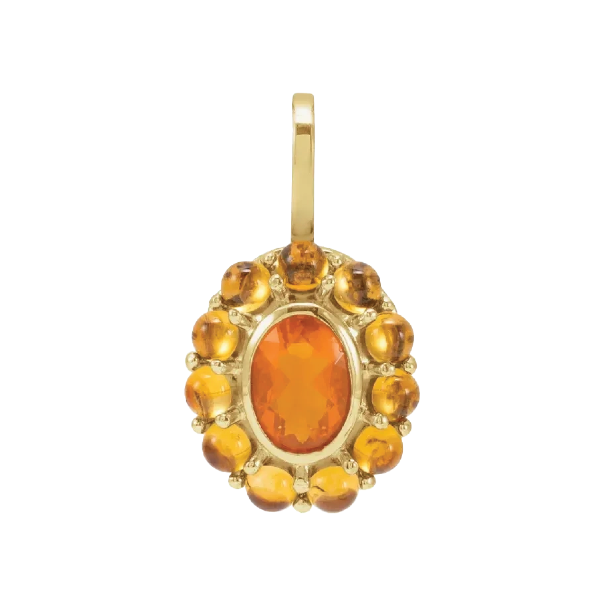 Gemstone Medallion Necklace Necklace Robyn Canady No Chain (Pendant Only) Mexican Fire Opal + Citrine