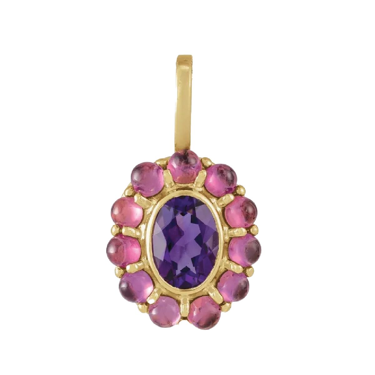 Amethyst & Garnet Medallion Necklace Necklace Robyn Canady No Chain (Pendant Only)