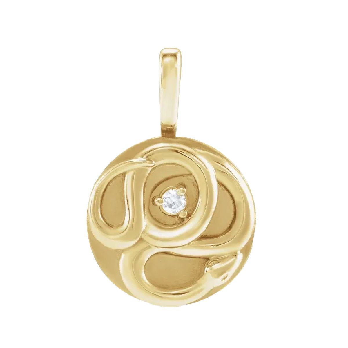 14K Snake and Diamond Medallion Necklace Necklace Robyn Canady No Chain (Pendant Only)