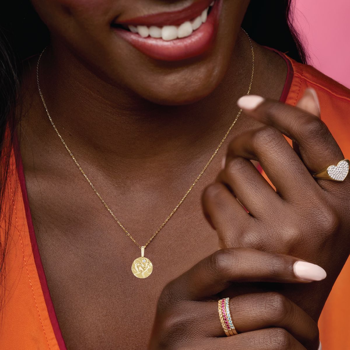 14K Monkey and Diamond Medallion Necklace Necklace Robyn Canady