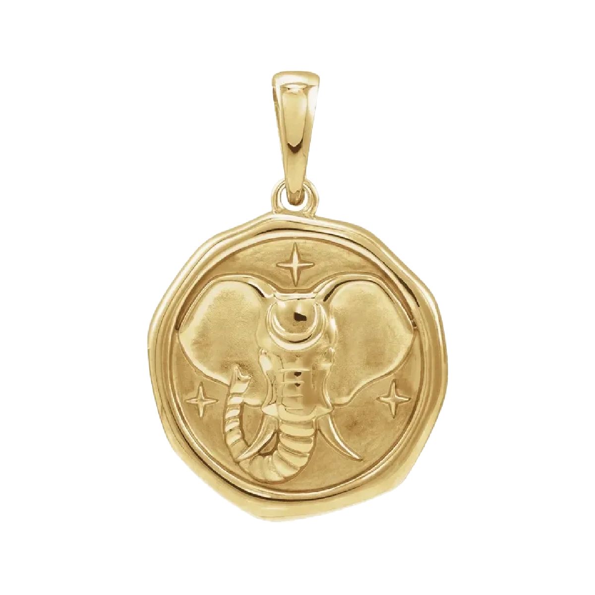 14K Large Lucky Elephant Medallion Necklace Necklace Robyn Canady No Chain (Pendant Only)
