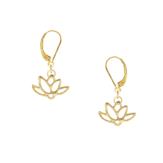 14K Lotus Earrings Earrings Robyn Canady 14K Gold