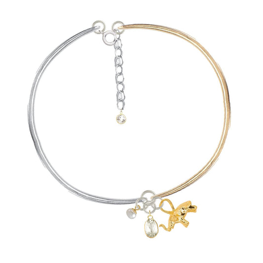 The Lucky Elephant Hinged Mixed Metal Charm Bracelet Bracelet Robyn Canady 14K Gold Filled/Sterling Silver