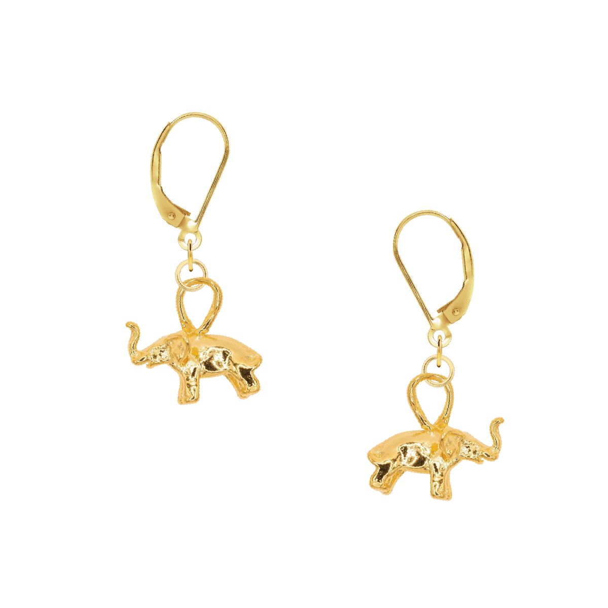 14K Lucky Elephant Earrings Earrings Robyn Canady 14K Gold