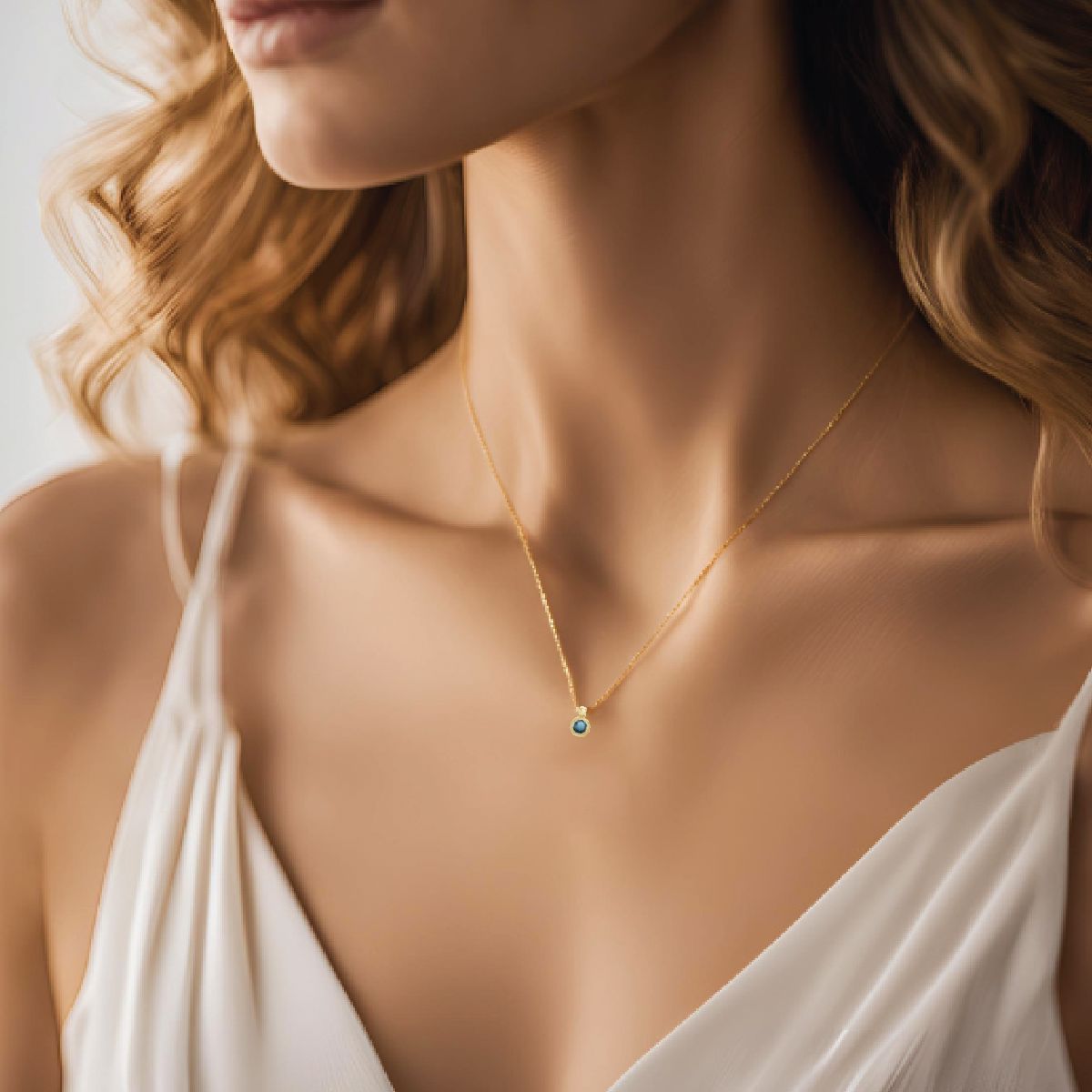 Tiny Drop Turquoise Gemstone Necklace Necklace Robyn Canady