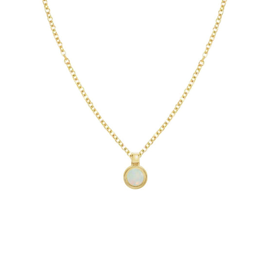 Tiny Drop Opal Gemstone Necklace Necklace Robyn Canady 14K Gold