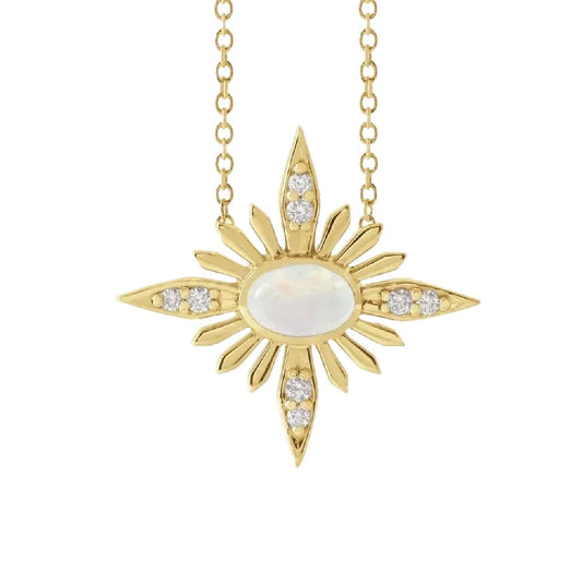 Diamond and Opal Star Necklace Necklace Robyn Canady