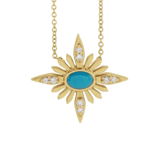 Diamond and Turquoise Star Necklace Necklace Robyn Canady