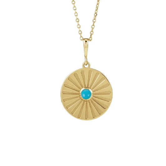 Turquoise Sun Medallion Necklace Necklace Robyn Canady