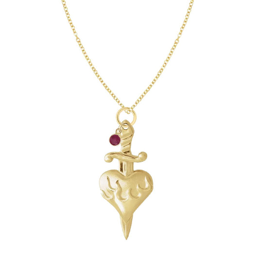 Ruby Heart Dagger Necklace Necklace Robyn Canady