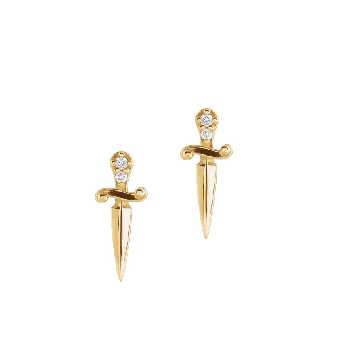 14K Diamond Dagger Earrings Earrings Robyn Canady