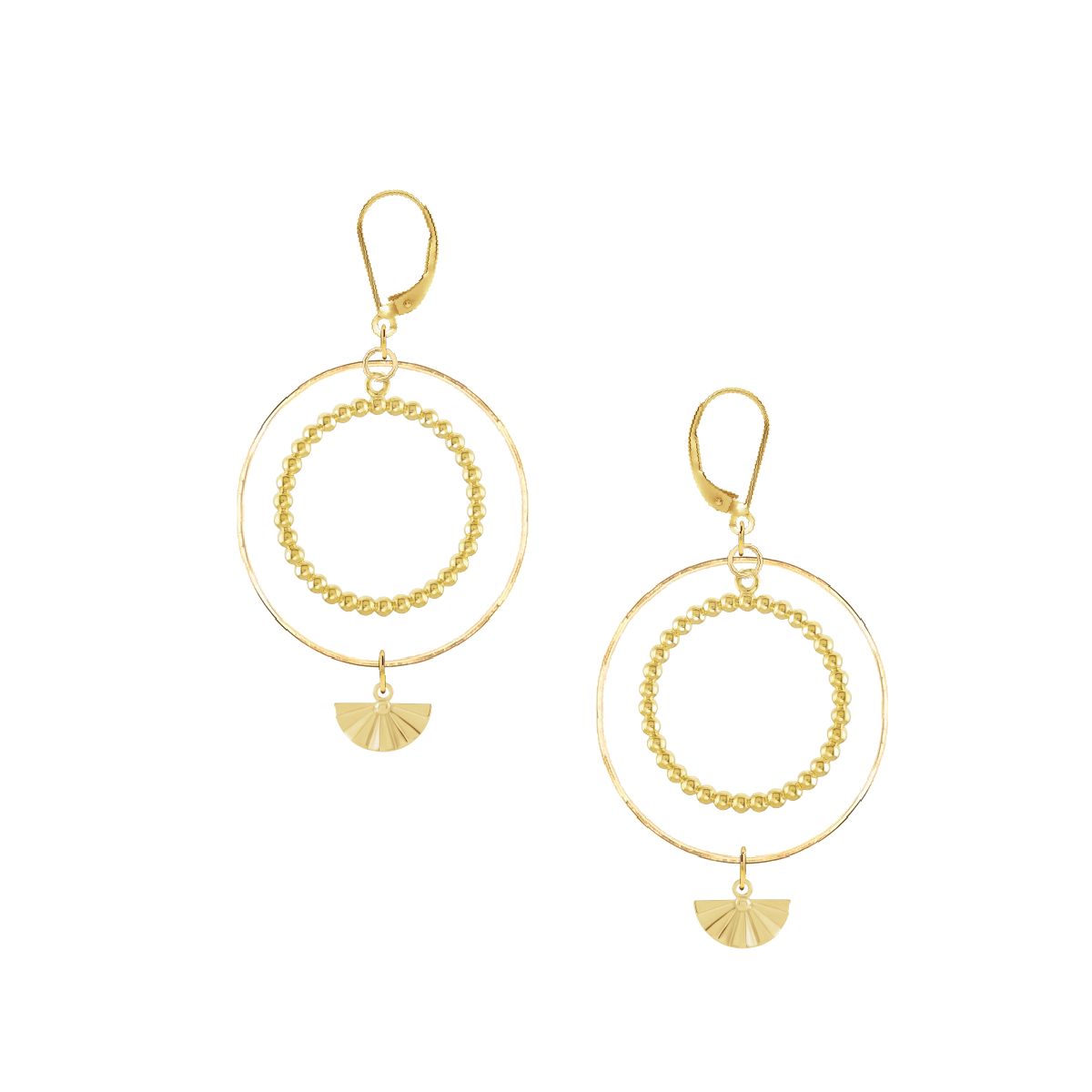 Swingy Fan Hoops Earrings Robyn Canady 14K Gold