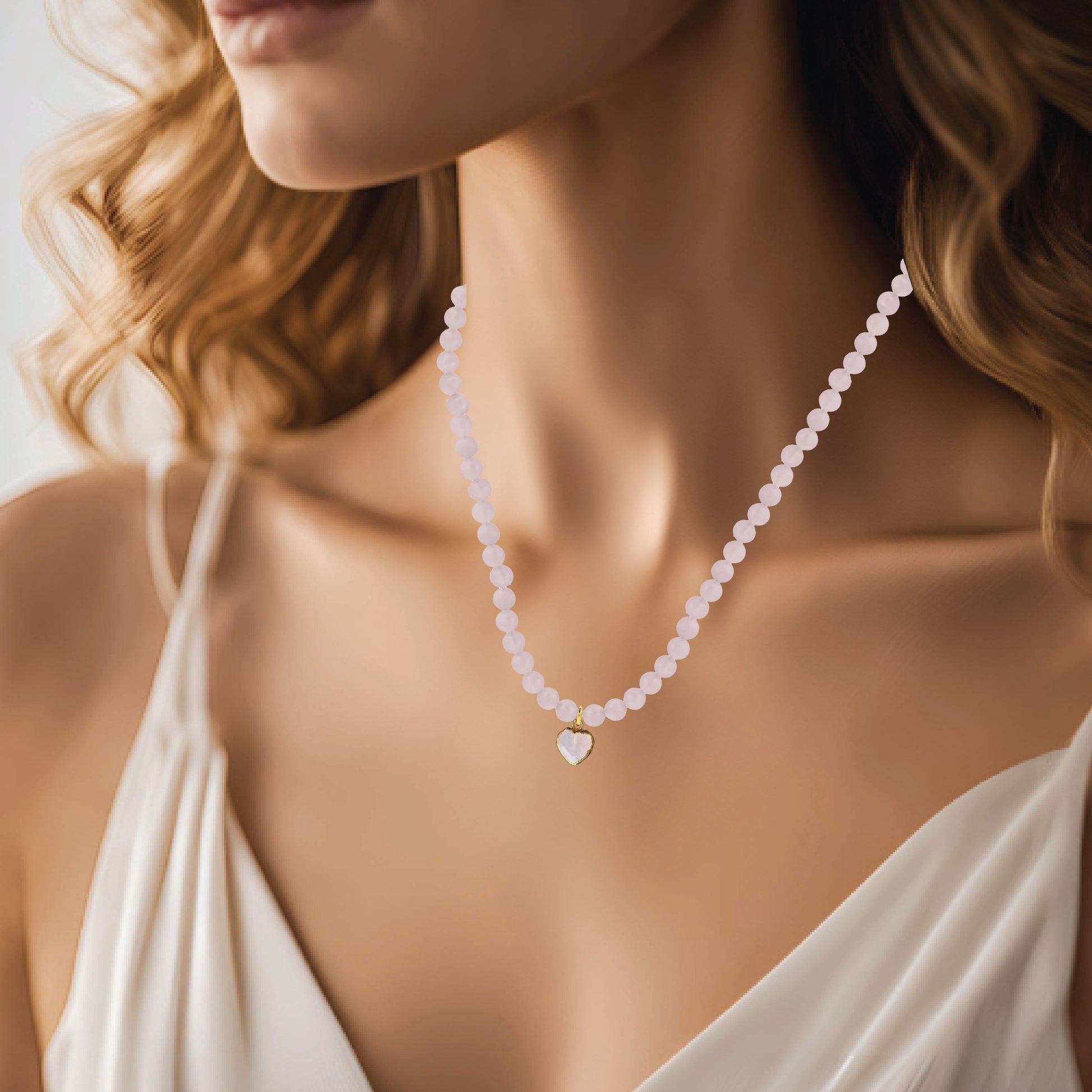 LoveSpell Tiny Heart Necklace - I need more love in my life - Rose Quartz Necklace Robyn Canady