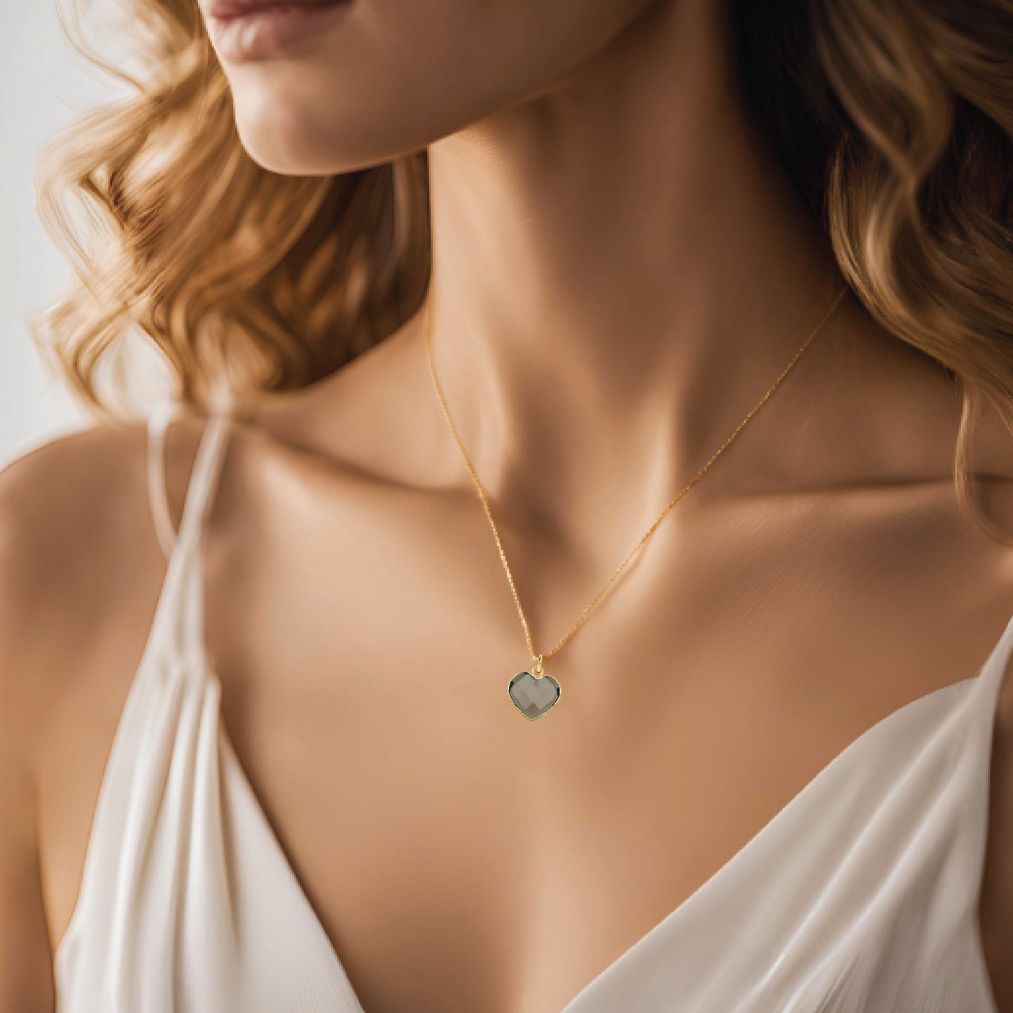 LoveSpell Tiny Heart Necklace - I need more calm in my life - Smoky Quartz Necklace Robyn Canady