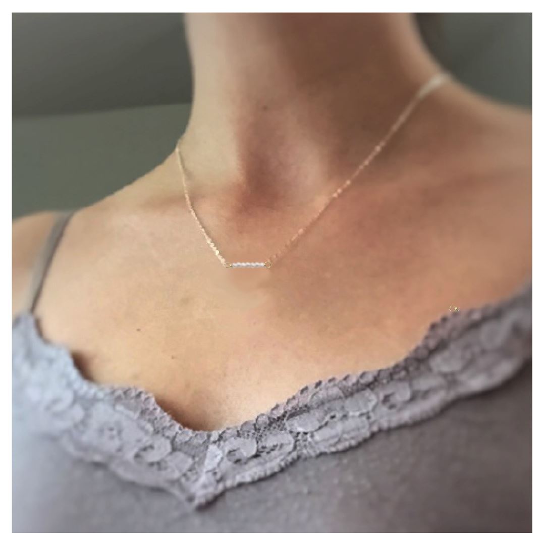 Tiny Freshwater Pearl Bar Necklace Robyn Canady