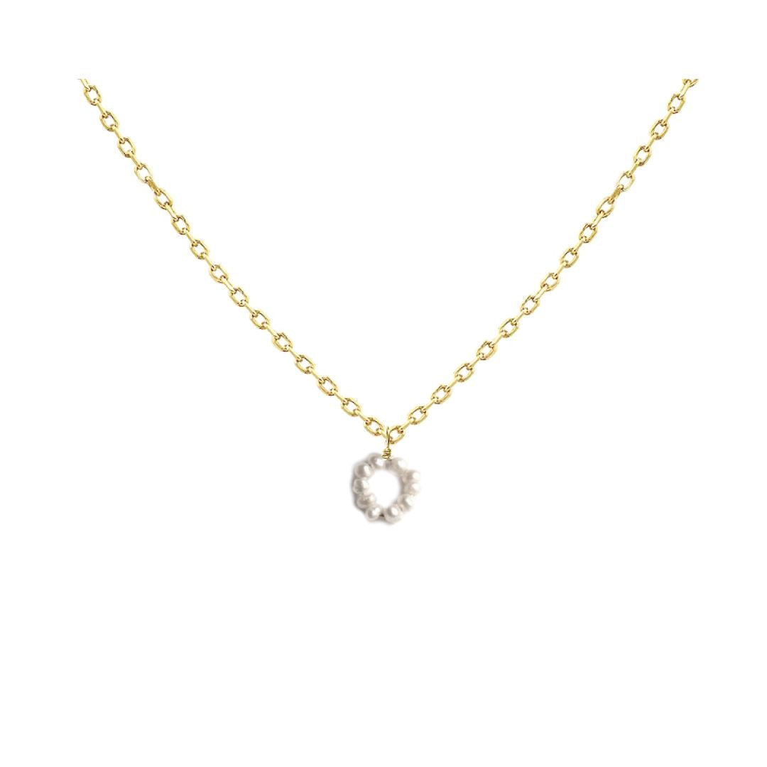Tiny Freshwater Pearl Circle Necklace Robyn Canady