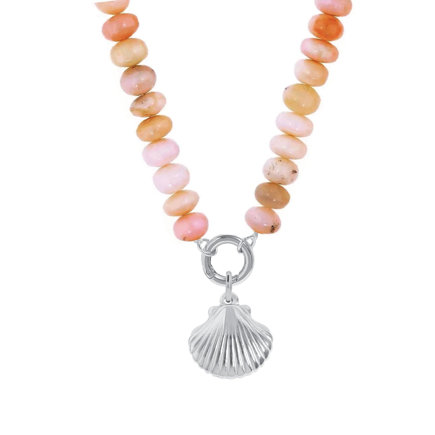Pink Opal Gold Shell Necklace Robyn Canady Silver