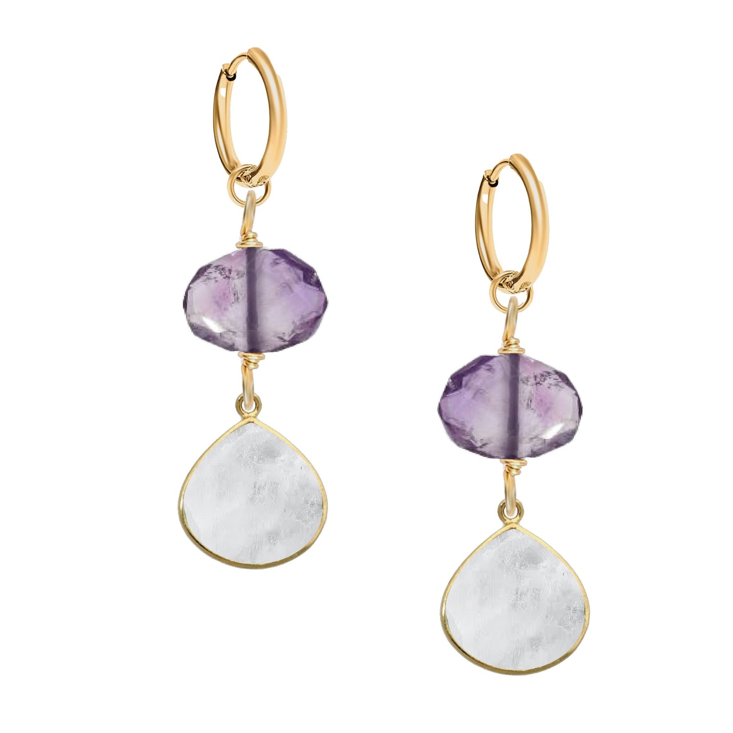 Amethyst & Moonstone Drop Earrings Robyn Canady