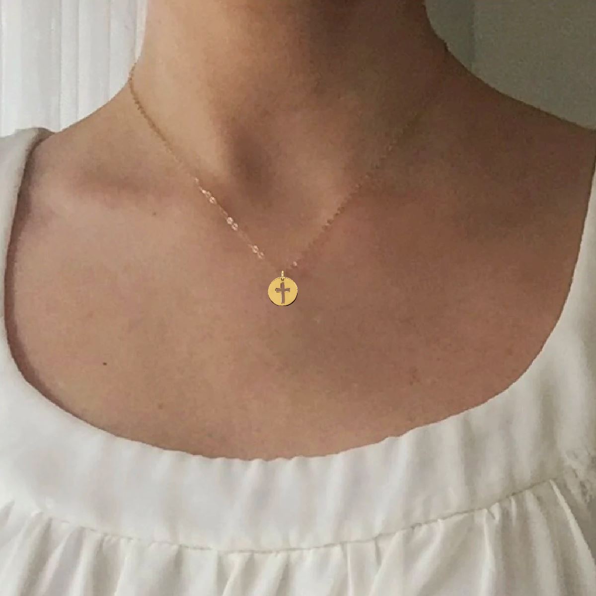 Pierced Cross Medallion Necklace Necklace Robyn Canady