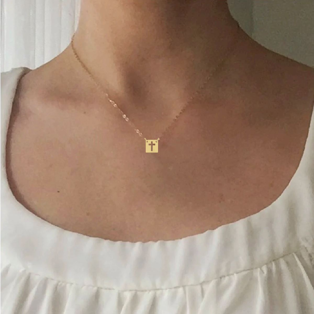 Pierced Cross Square Necklace Necklace Robyn Canady