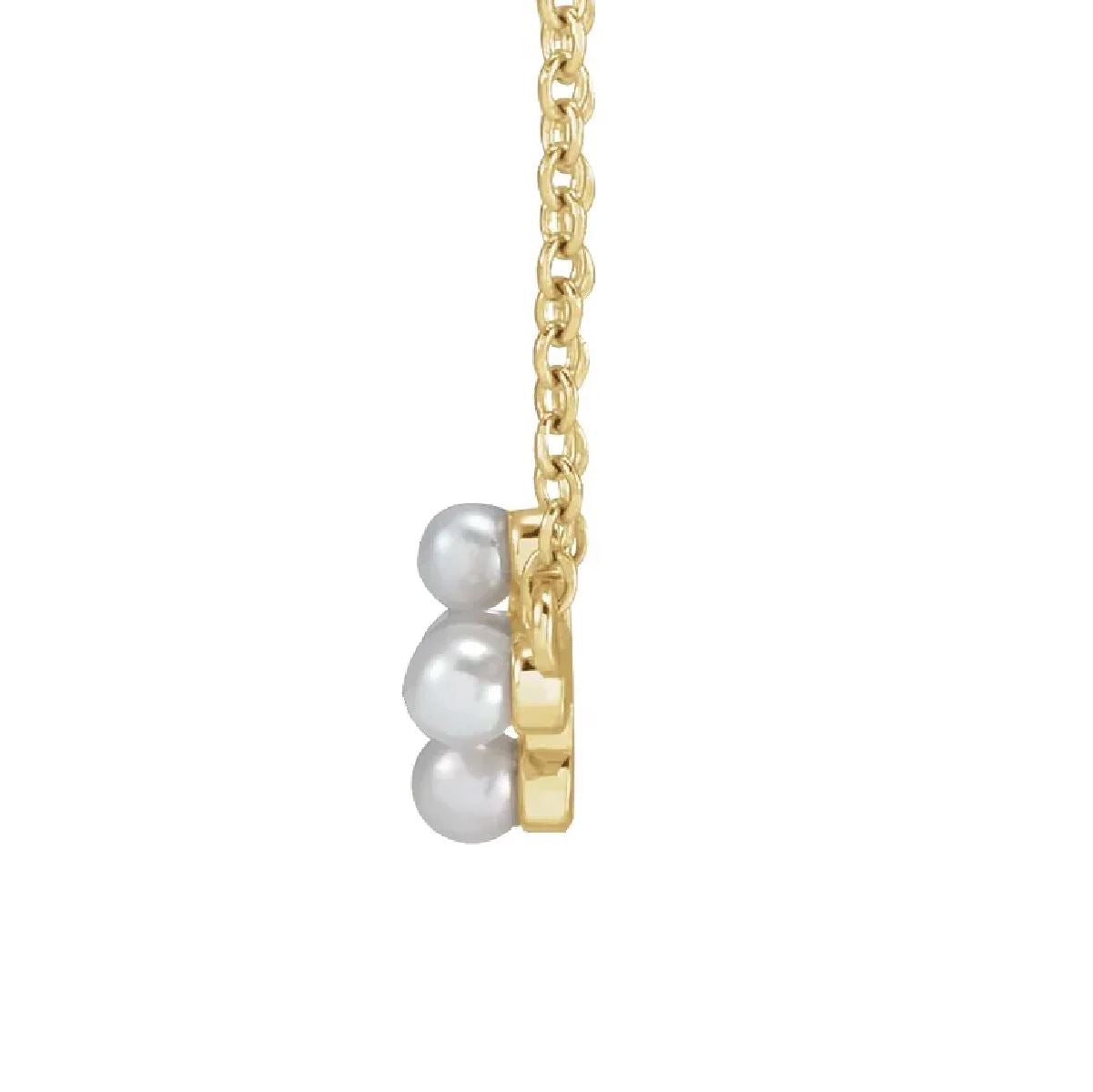 Pearl Sideways Cross Necklace Necklace Robyn Canady