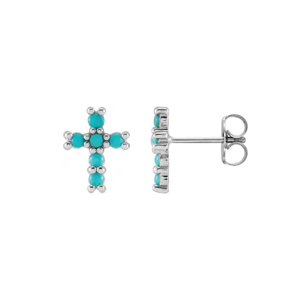 Turquoise Cross Stud Earrings Necklace Robyn Canady Sterling Silver