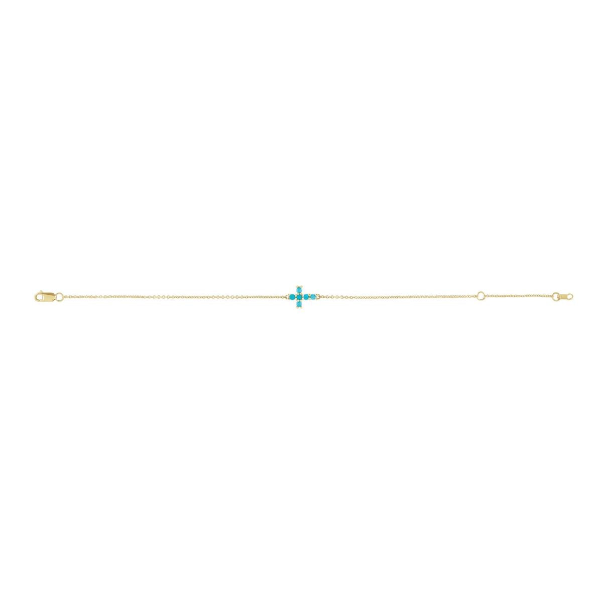 Turquoise Sideways Cross Bracelet Necklace Robyn Canady