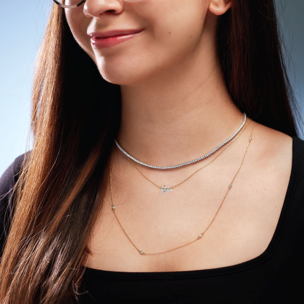 Pearl Sideways Cross Necklace Necklace Robyn Canady
