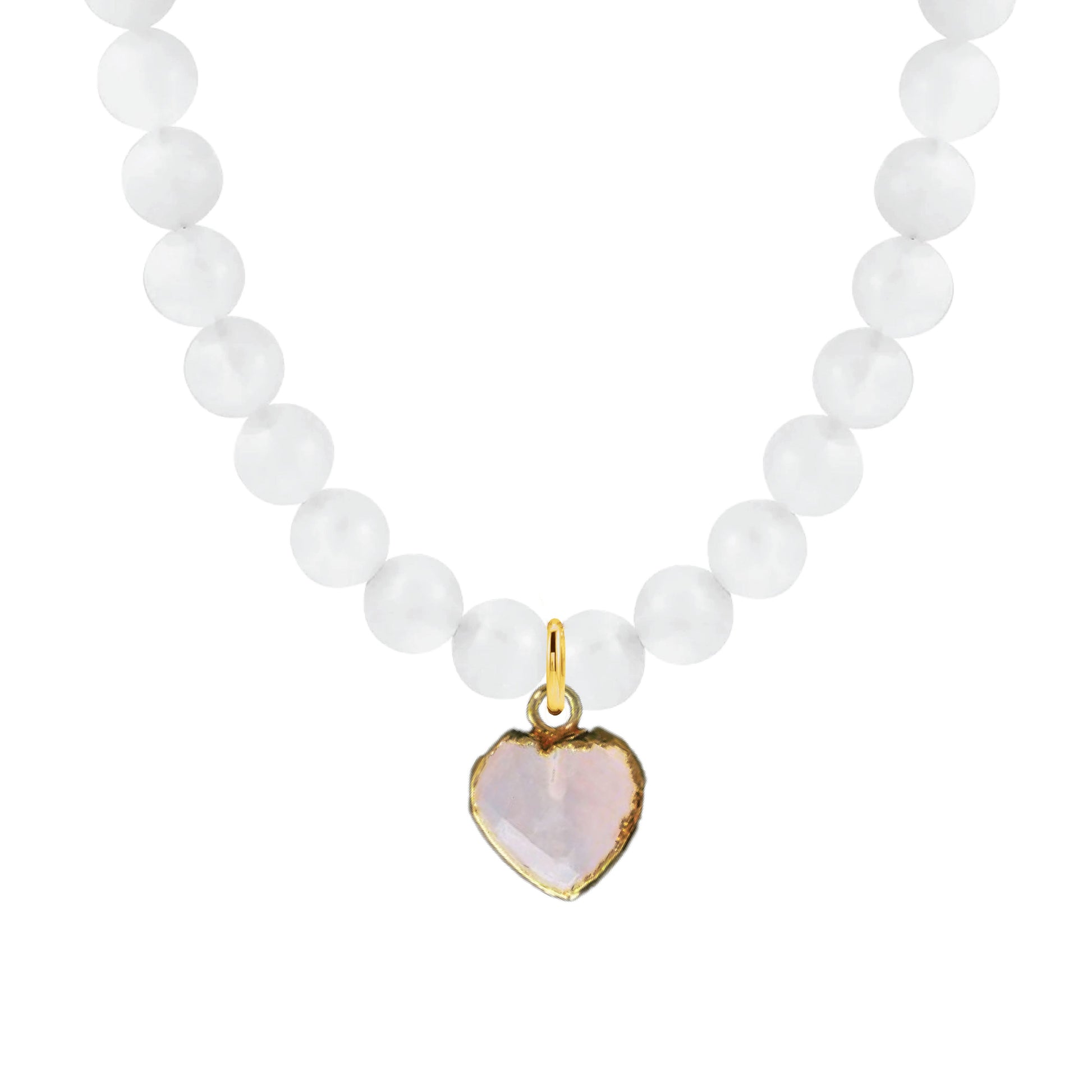 LoveSpell Tiny Heart Necklace - I need more love in my life - Rose Quartz Necklace Robyn Canady Moonstone Beaded Chain