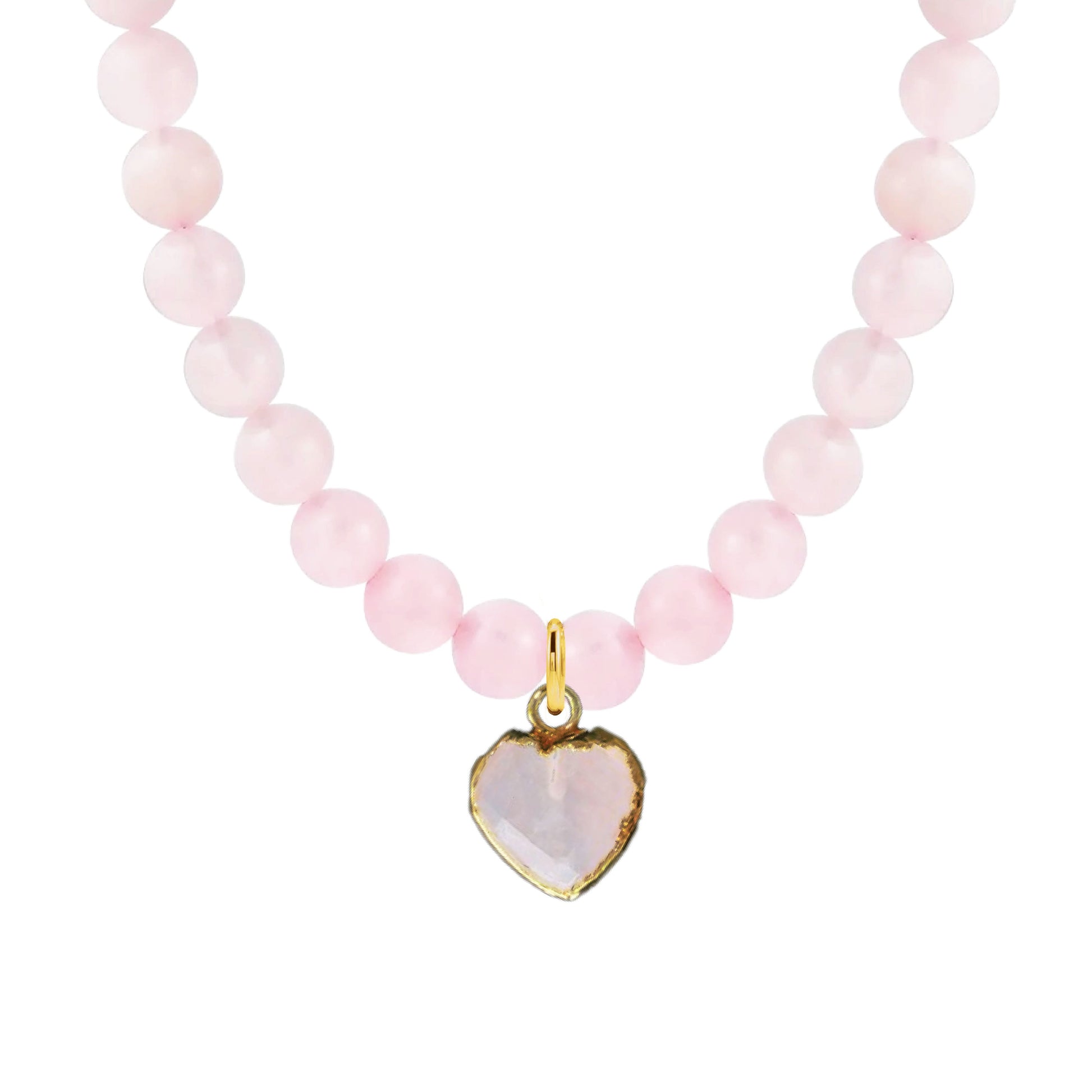 LoveSpell Tiny Heart Necklace - I need more love in my life - Rose Quartz Necklace Robyn Canady Rose Quartz Beaded Chain