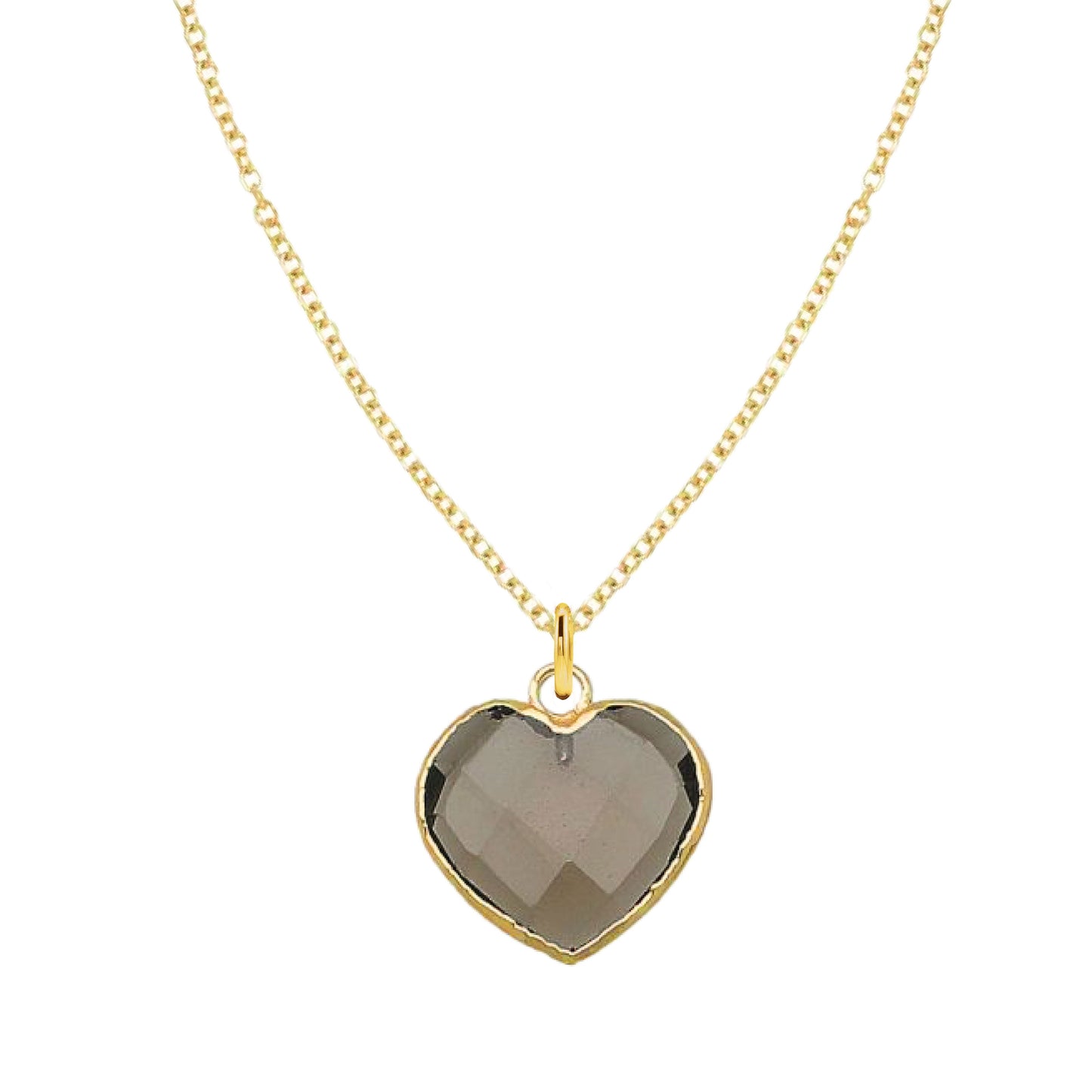 LoveSpell Tiny Heart Necklace - I need more calm in my life - Smoky Quartz Necklace Robyn Canady 14K Gold Filled Chain