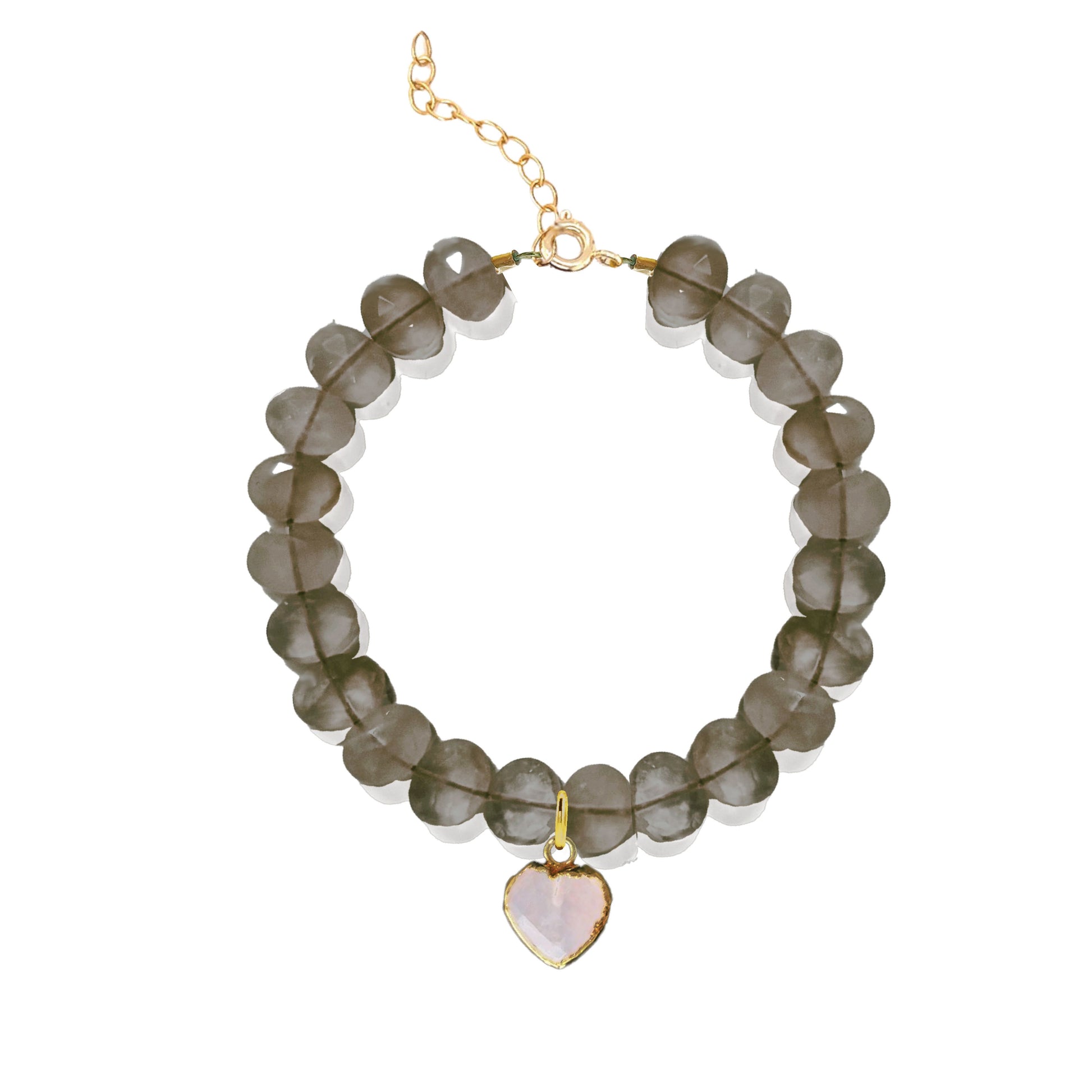 LoveSpell Heart Bracelet - I need more love in my life - Rose Quartz Bracelet Robyn Canady Smoky Quartz