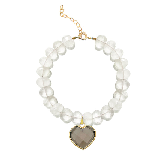 LoveSpell Heart Bracelet - I need more calm in my life - Smoky Quartz Bracelet Robyn Canady Moonstone
