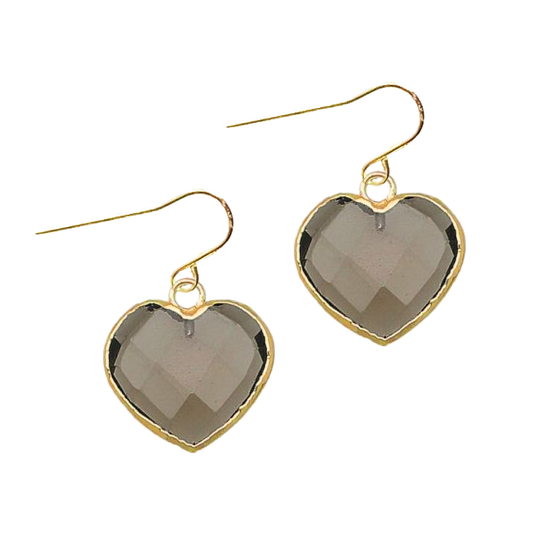LoveSpell Tiny Heart Earrings - I need more calm in my life - Smoky Quartz Earrings Robyn Canady