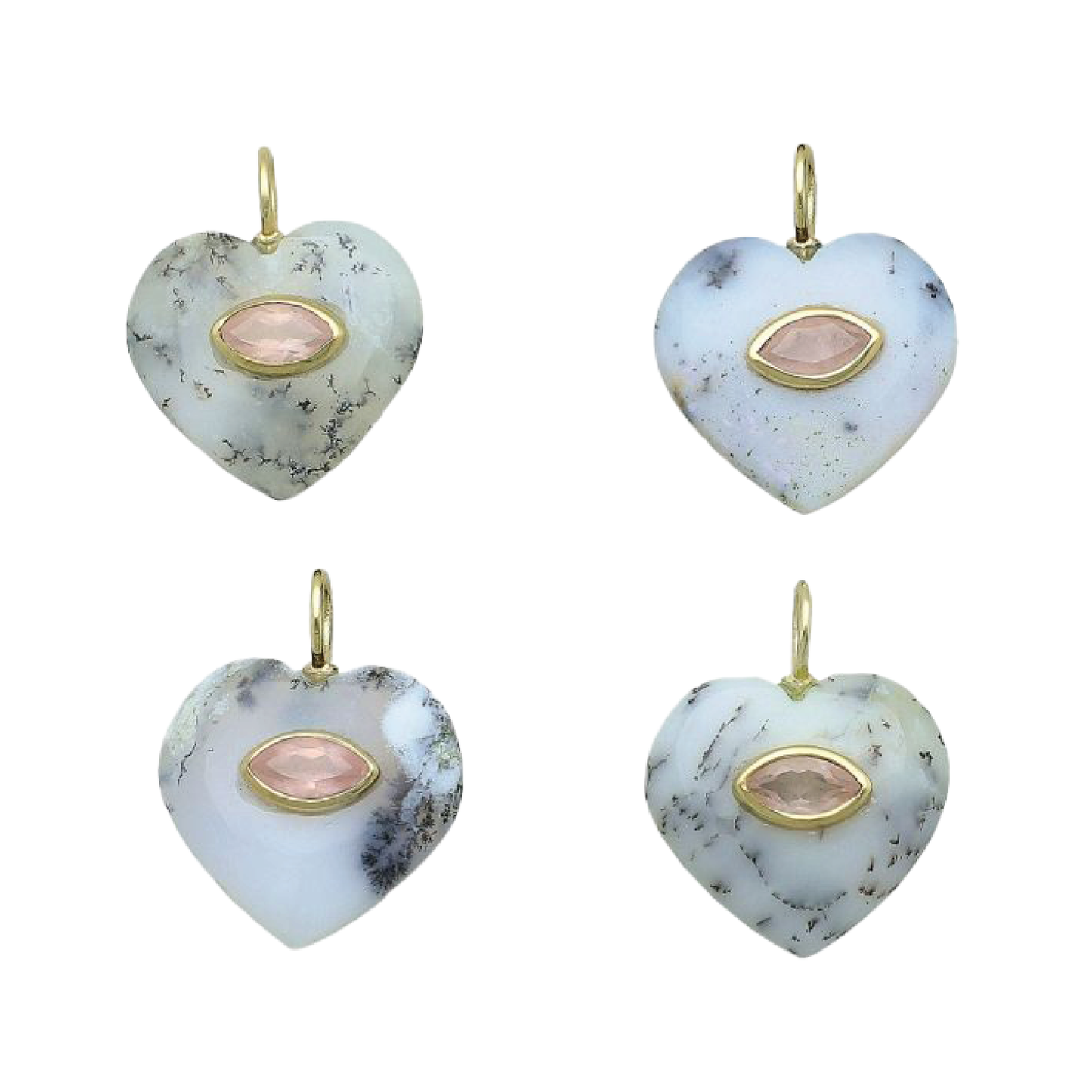 LoveSpell Heart Necklace - I need more love in my life - Dendrite Opal + Rose Quartz) Necklace Robyn Canady