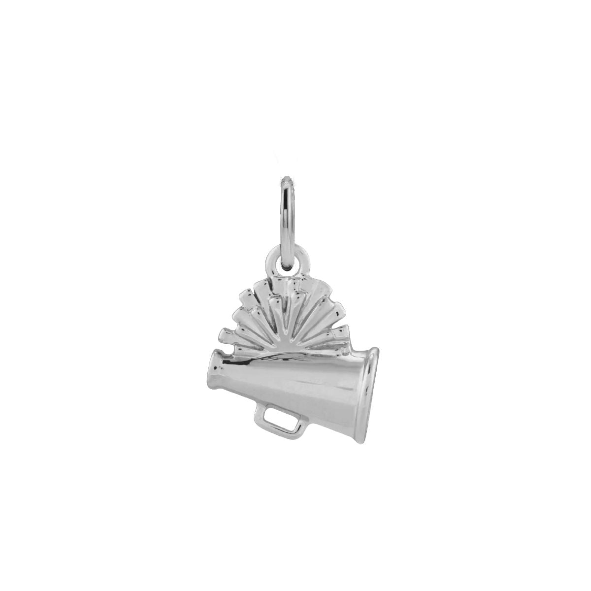 For the Cheerleader - Tiny Megaphone and Pom Charm Necklace - Dainty FIne Jewelry Necklace Robyn Canady Sterling Silver No Chain (Pendant Only)