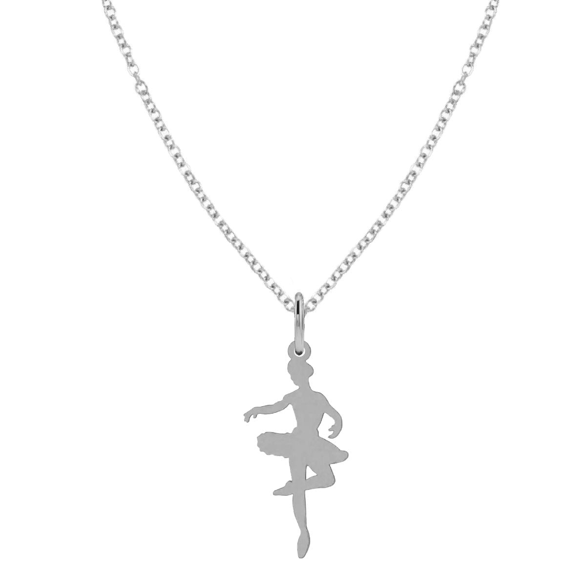 For the Ballerina - Tiny Ballerina Charm Necklace - Dainty FIne Jewelry Necklace Robyn Canady Sterling Silver Sterling Silver