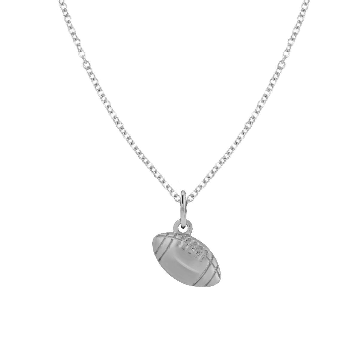 For the Football Lover - Tiny Football Charm Necklace - Dainty FIne Jewelry Necklace Robyn Canady Sterling Silver Sterling Silver