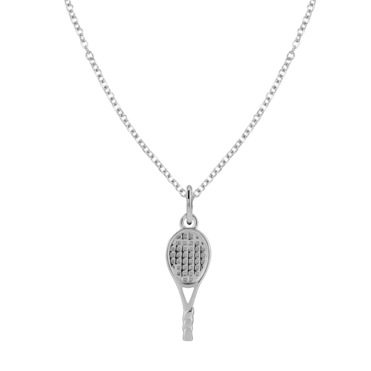 For the Tennis Lover - Tiny Tennis Racket Charm Necklace - Dainty FIne Jewelry Necklace Robyn Canady Sterling Silver Sterling Silver