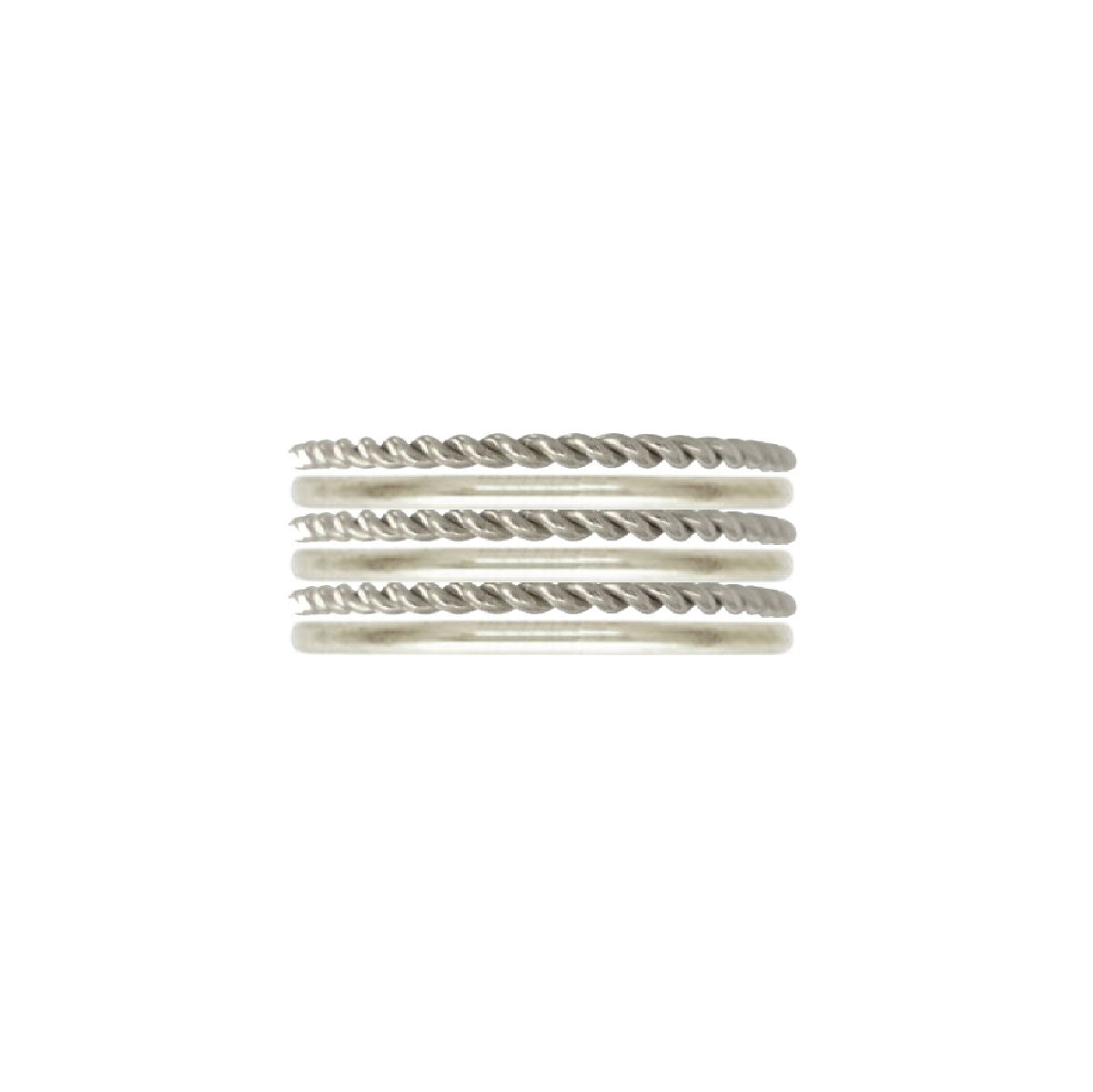 Rope 6 Ring Stack - Gold or Silver Robyn Canady 5 Sterling Silver