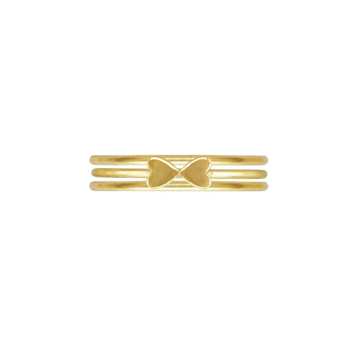 Double Heart 3 Ring Stack Robyn Canady 5 14K Gold Filled