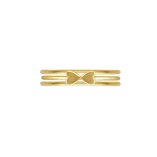 Double Heart 3 Ring Stack Robyn Canady 5 14K Gold Filled