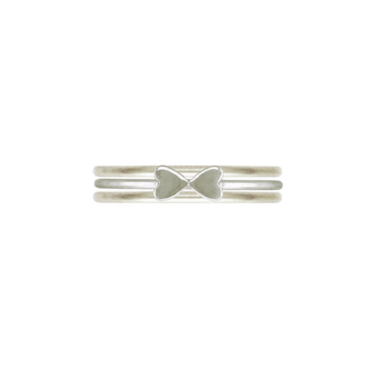 Double Heart 3 Ring Stack Robyn Canady 5 Sterling Silver