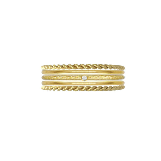 Crystal 5 Ring Stack Robyn Canady 5 14K Gold Filled